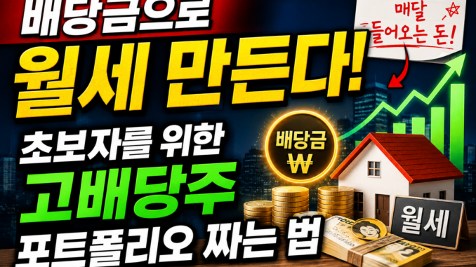 배당금으로 월세 만든다! 초보자를 위한 고배당주 포트폴리오 짜는 법