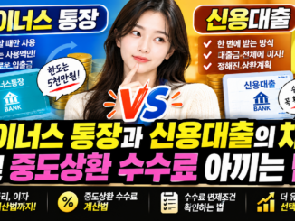 마이너스 통장과 신용대출의 차이 및 중도상환 수수료 아끼는 팁
