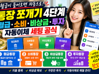통장 쪼개기 4단계｜월급·소비·비상금·투자 통장 자동이체 세팅 공식